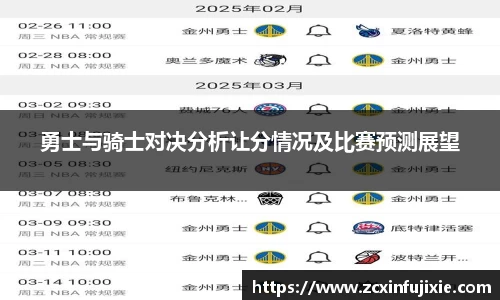 勇士与骑士对决分析让分情况及比赛预测展望